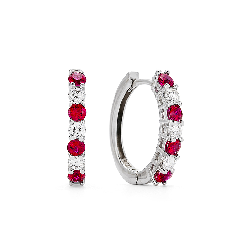 Ruby Hoop Earrings