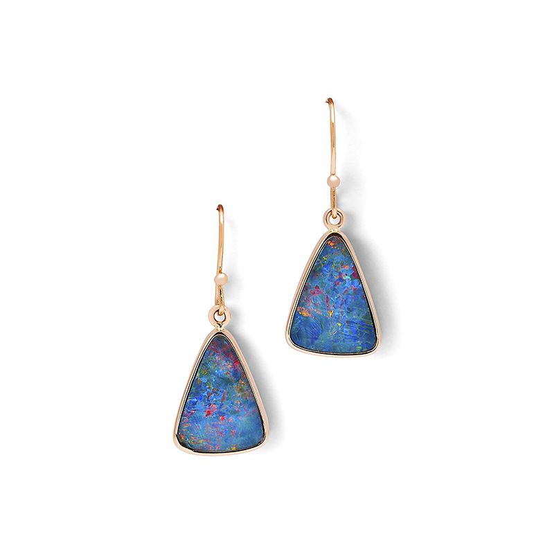 Triangular Opal Earrings