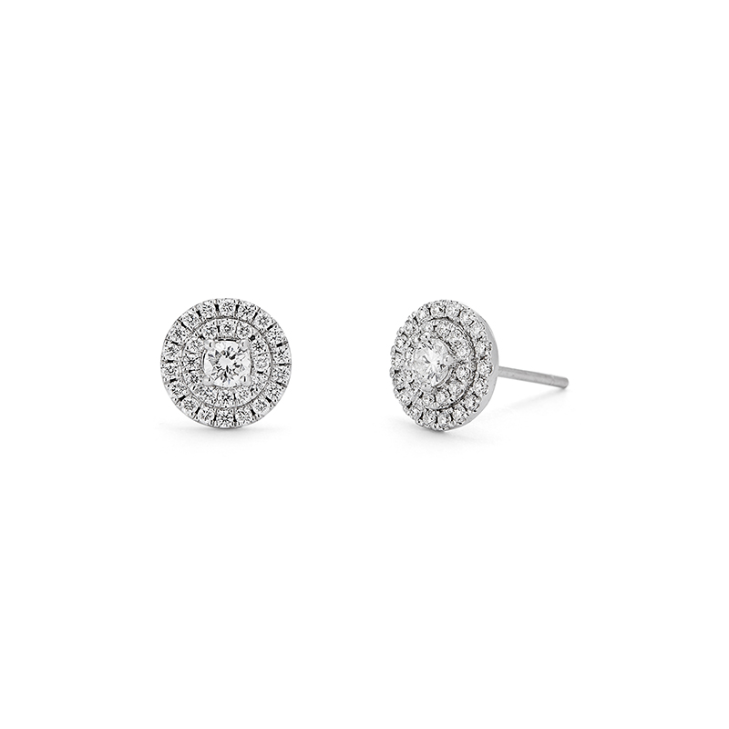 Diamond Halo Earrings