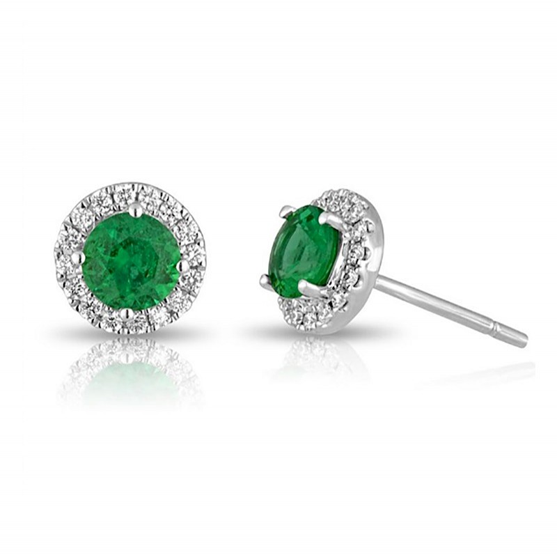 Emerald Halo Earrings