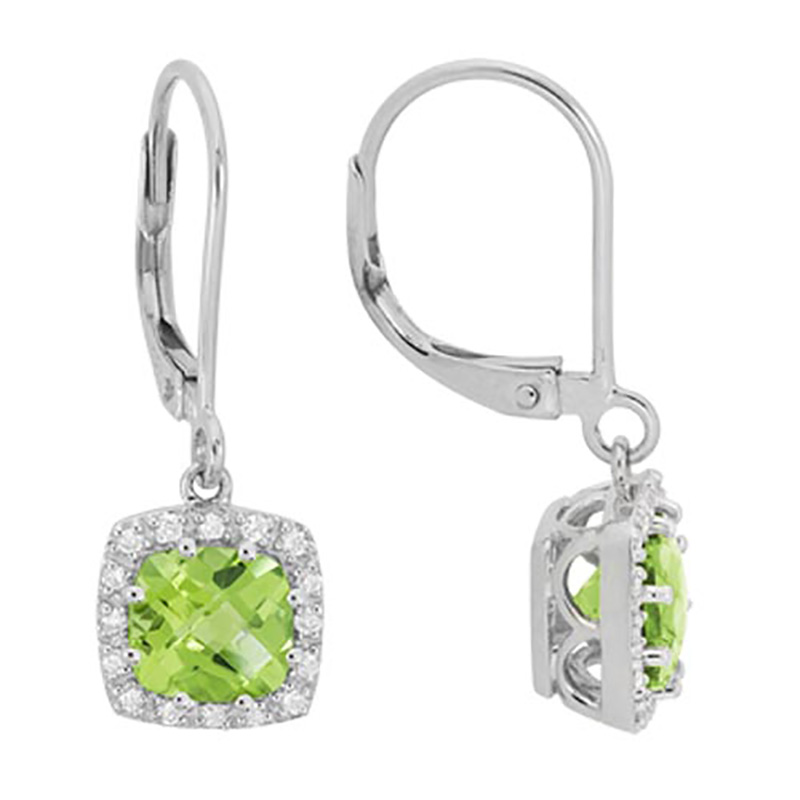 Peridot Lever Back Earrings