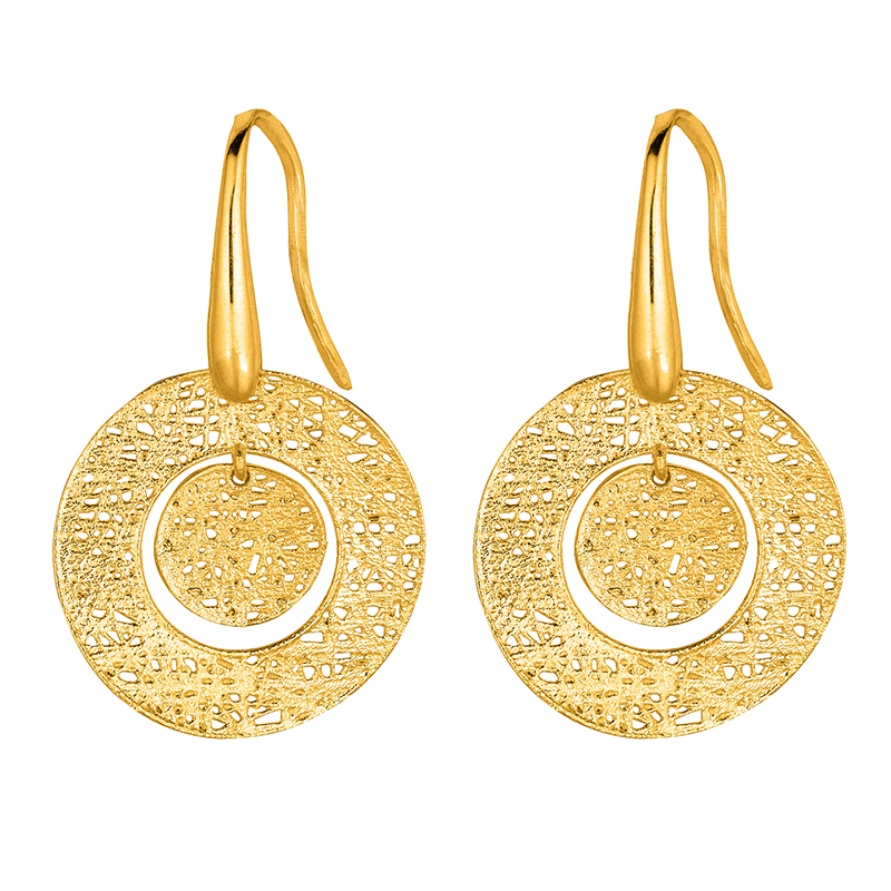 Double Threaded Disc Earrings