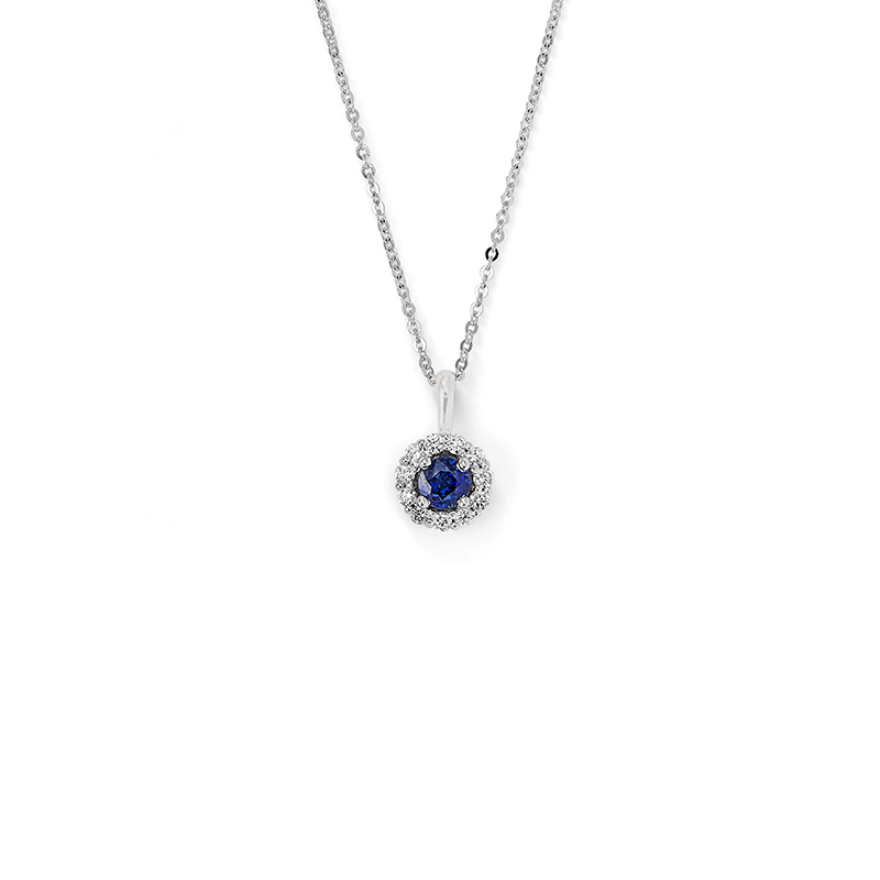 Sapphire Halo Pendant