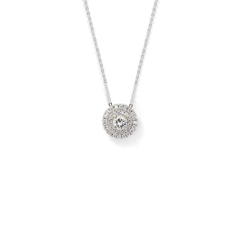 Double Halo Diamond Pendant