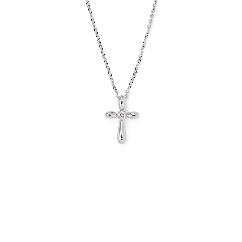 Diamond Bubble Cross Pendant