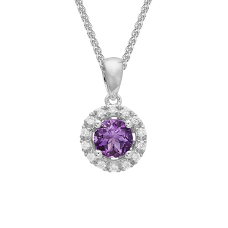 Amethyst Halo Pendant