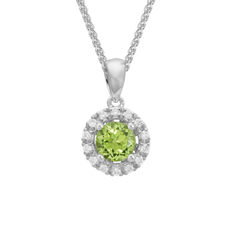 Peridot Halo Pendant