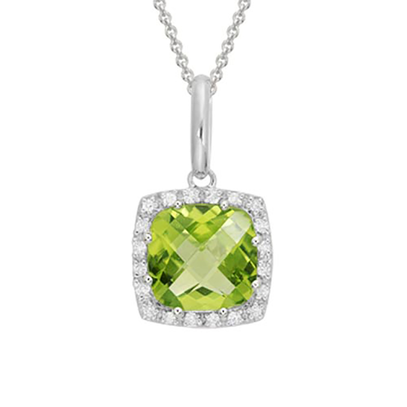 Cushion Cut Peridot Pendant