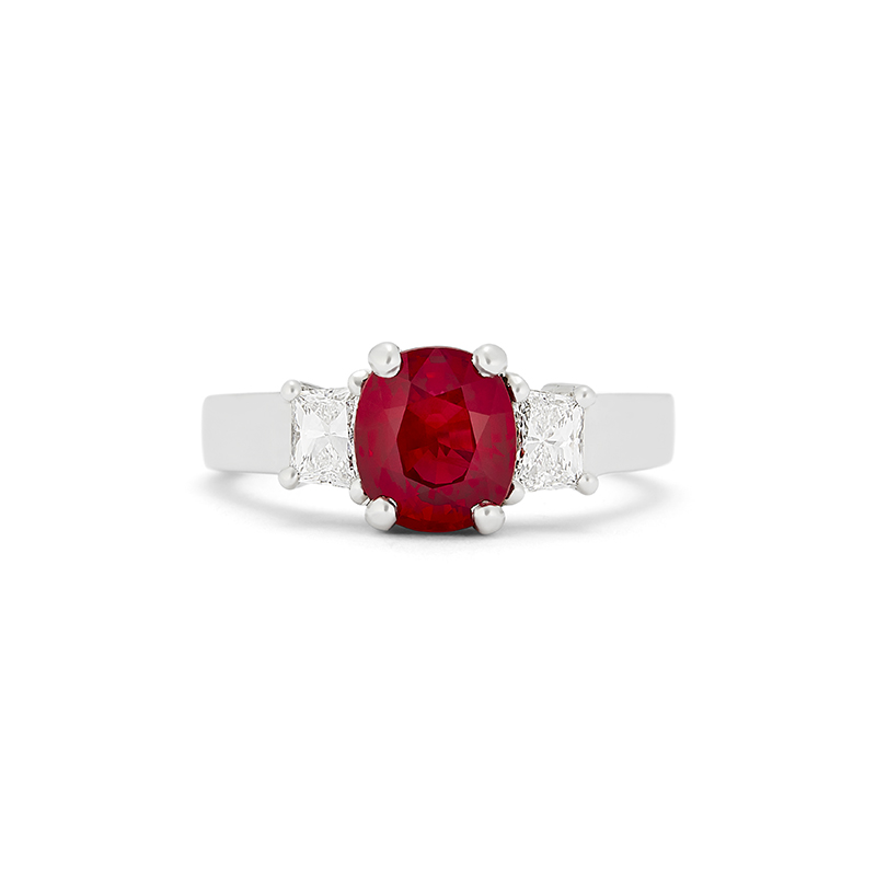 Ruby Three Stone Ring