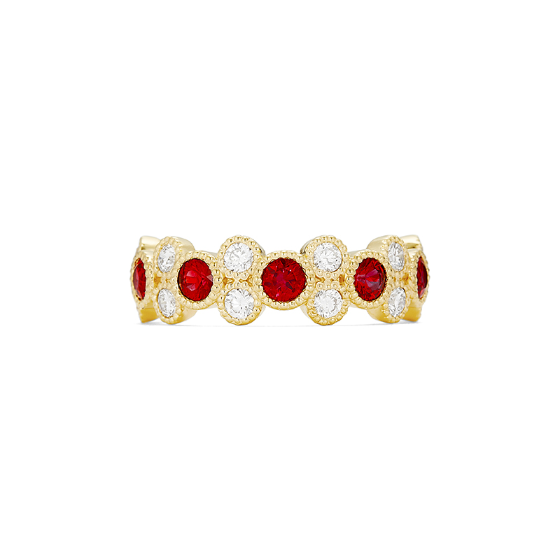 Bead Set Ruby Ring