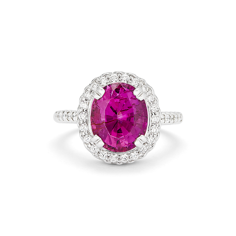 Oval Pink Tourmaline Ring