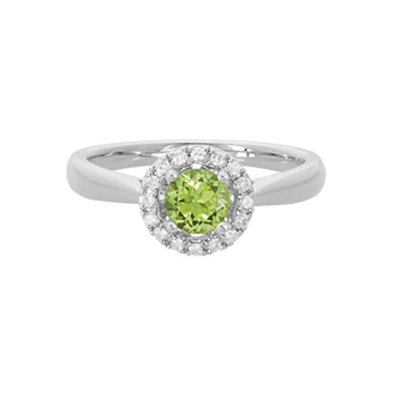 Peridot Halo Ring