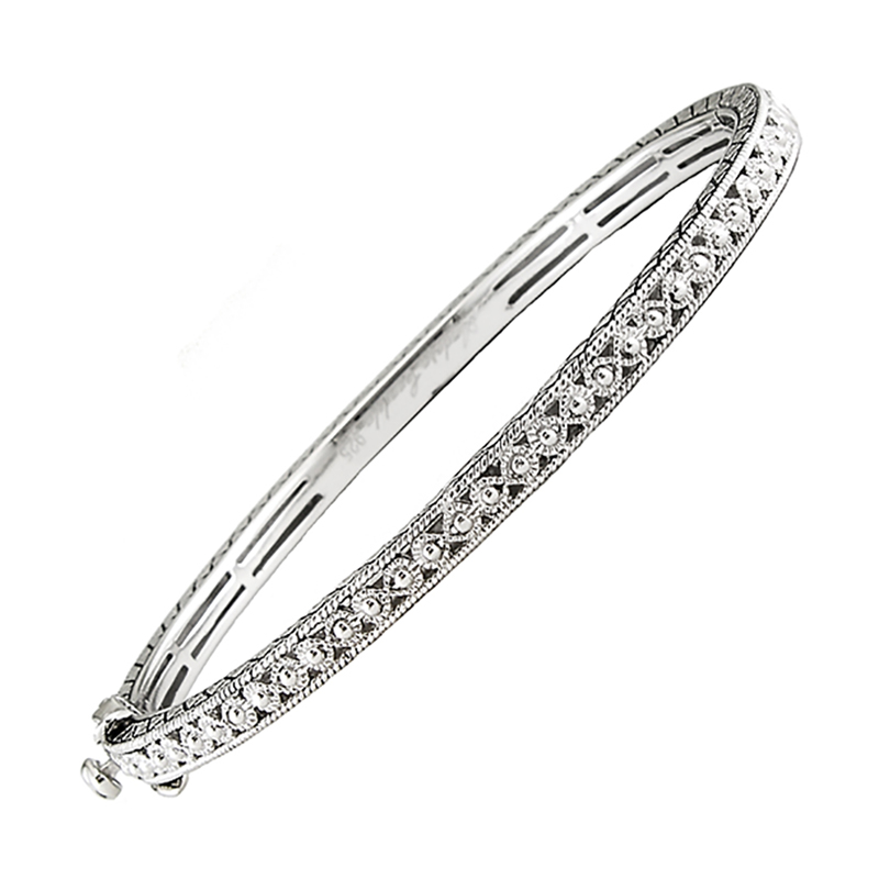 Sterling Milgrain Bangle Bracelet