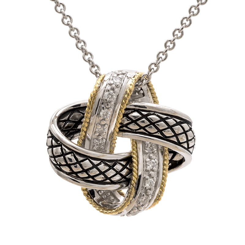 Sterling &amp; 18K Love Knot Necklace