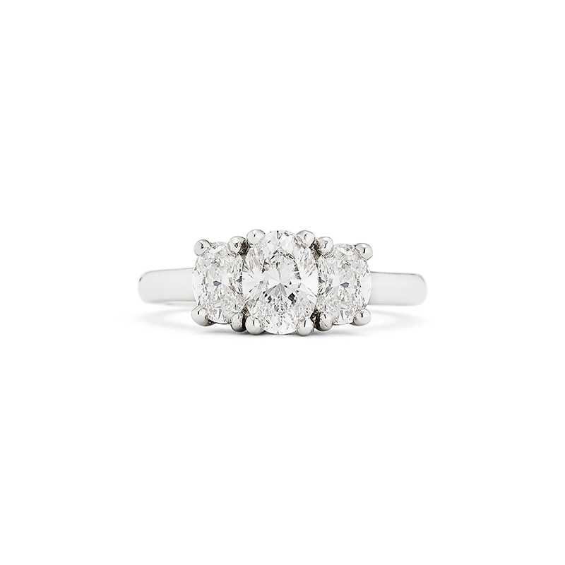 Three Stone Oval Engagement Ring