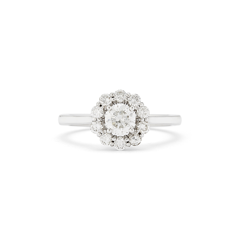 Round Halo Diamond Engagement Ring