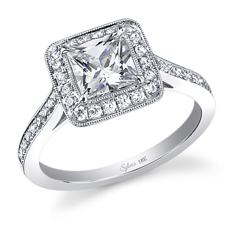 Sylvie Milgrain Halo Engagement Ring