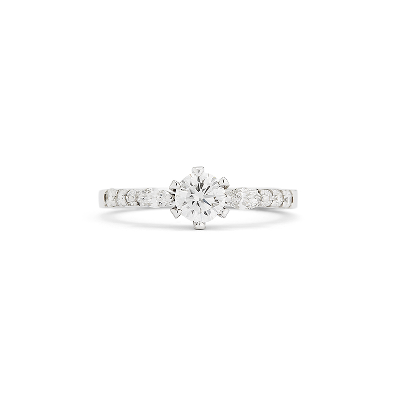 Modern Three Stone Diamond Engagement Ring