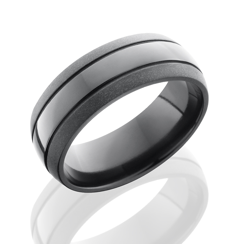 Black Zirconium Grooved Band