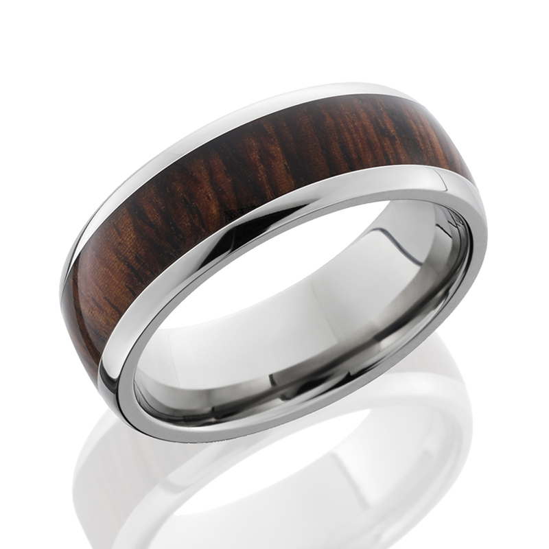 Titanium Cocobolo Wood Band