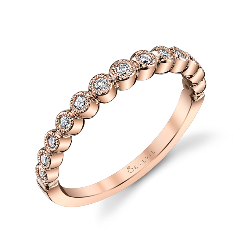 Stackable Milgrain Diamond Band