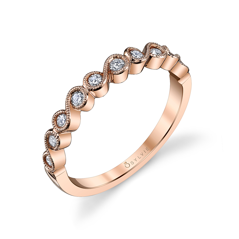 Swirl Stackable Diamond Band