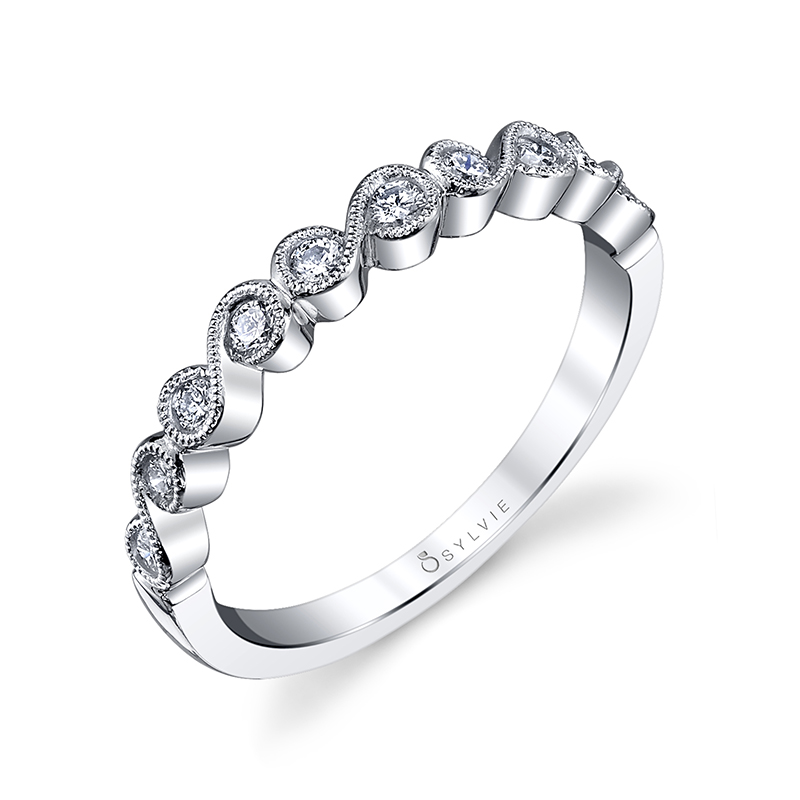 Swirl Stackable Diamond Band