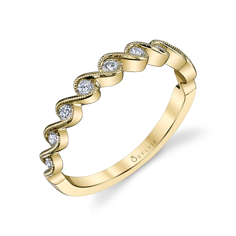 Milgrain Wave Stackable Band